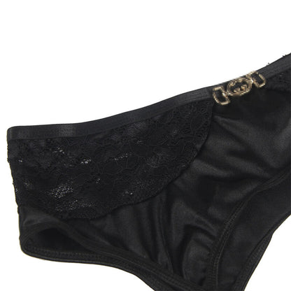 SUBBLIME - CONJUNTO DE 3 PIEZAS SUJETADOR + TANGA + LIGA DE ENCAJE NEGRO L/XL