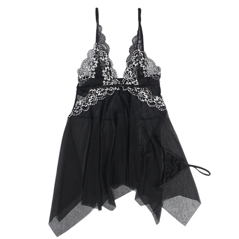 SUBBLIME - BABYDOLL DE TUL CON ENCAJE Y PECHO L/XL