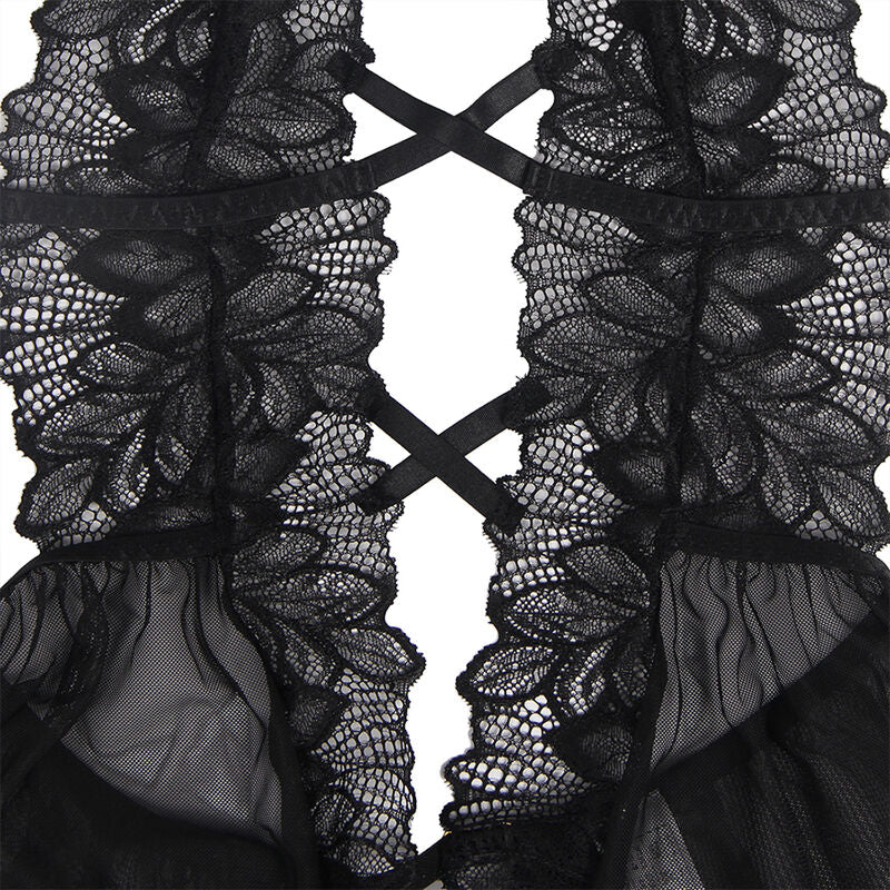 SUBBLIME - TEDDY CUELLO HALTER SIN ESPALDA ENCAJE NEGRO L/XL