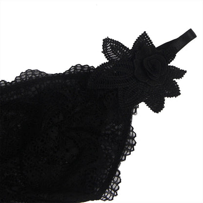 SUBBLIME - BABYDOLL DE TUL CON ENCAJE Y DETALLE DE FLORES NEGRO L/XL