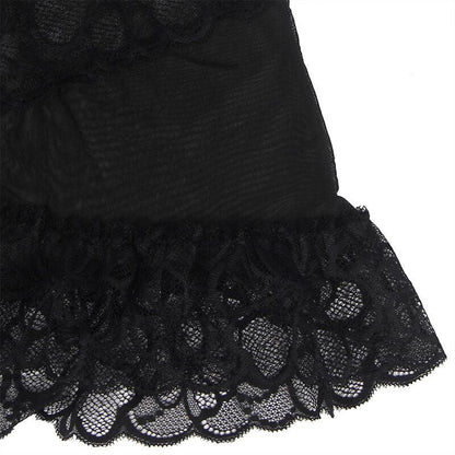 Subblime Babydoll Bretelles Réglables et Dentelle Transparente Imprimé Fleuri Noir L/XL