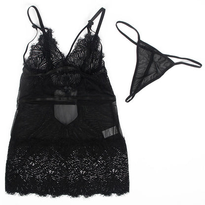 SUBBLIME - BABYDOLL TIRANTES DE ENCAJE AJUSTABLES NEGRO L/XL