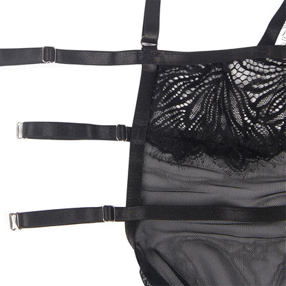 SUBBLIME - BABYDOLL TIRANTES DE ENCAJE AJUSTABLES NEGRO L/XL