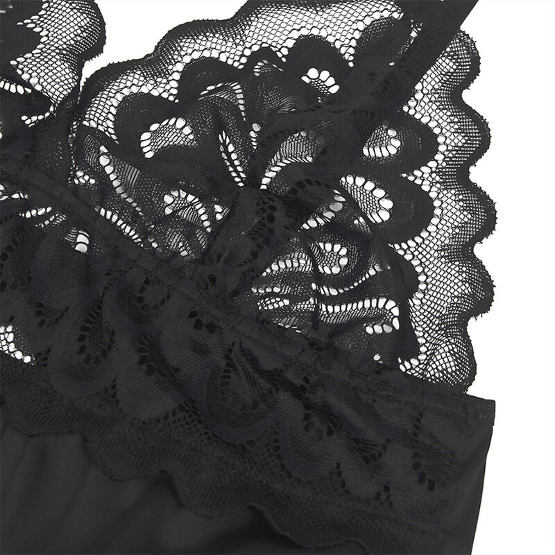 SUBBLIME - BABYDOLL CON ESTAMPADO FLORAL NEGRO EN EL PECHO L/XL