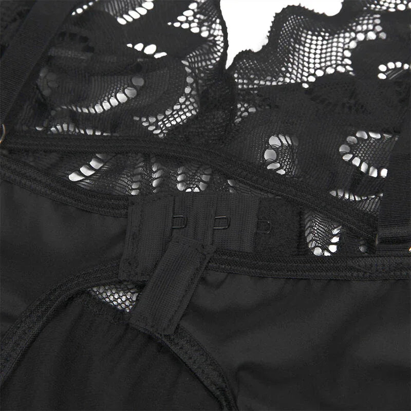 Subblime Babydoll avec Poitrine Imprimé Fleuri Noir L/XL