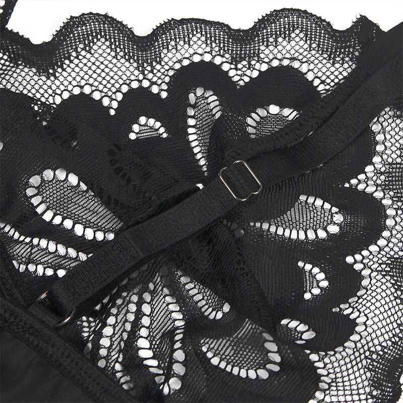 SUBBLIME - BABYDOLL CON ESTAMPADO FLORAL NEGRO EN EL PECHO L/XL