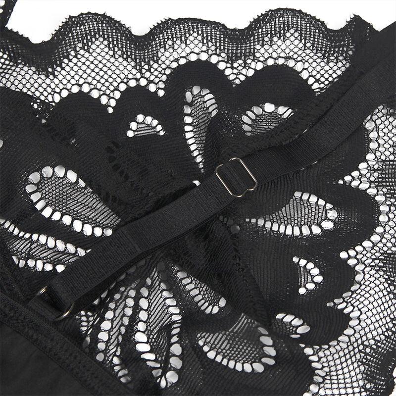 Subblime Babydoll avec Poitrine Imprimé Fleuri Noir L/XL