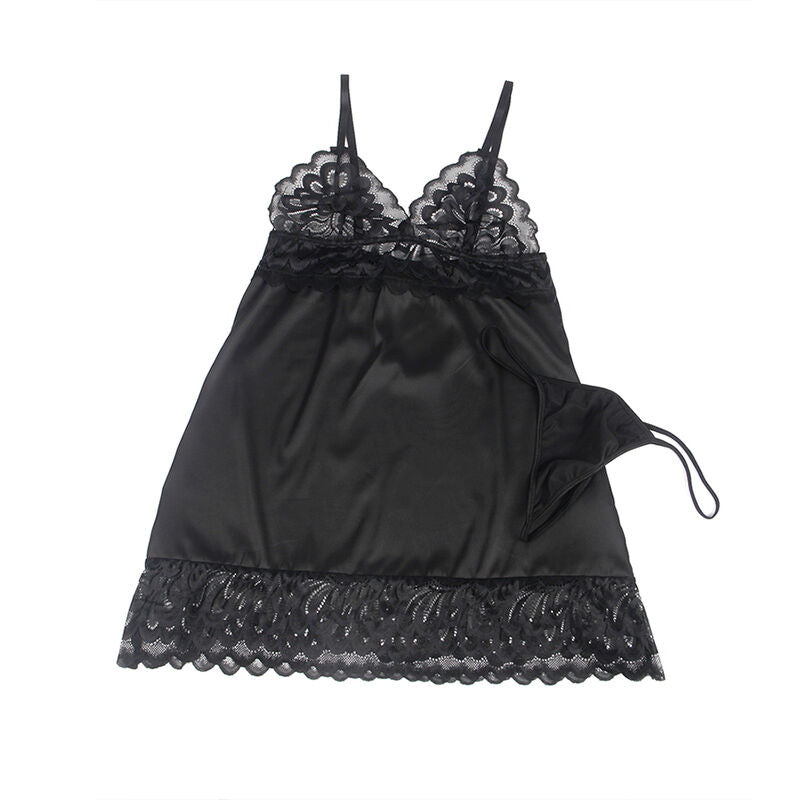 SUBBLIME - BABYDOLL CON ESTAMPADO FLORAL NEGRO EN EL PECHO L/XL