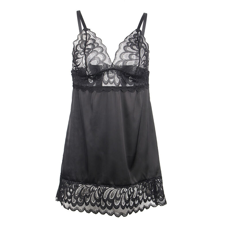 SUBBLIME - BABYDOLL CON ESTAMPADO FLORAL NEGRO EN EL PECHO L/XL