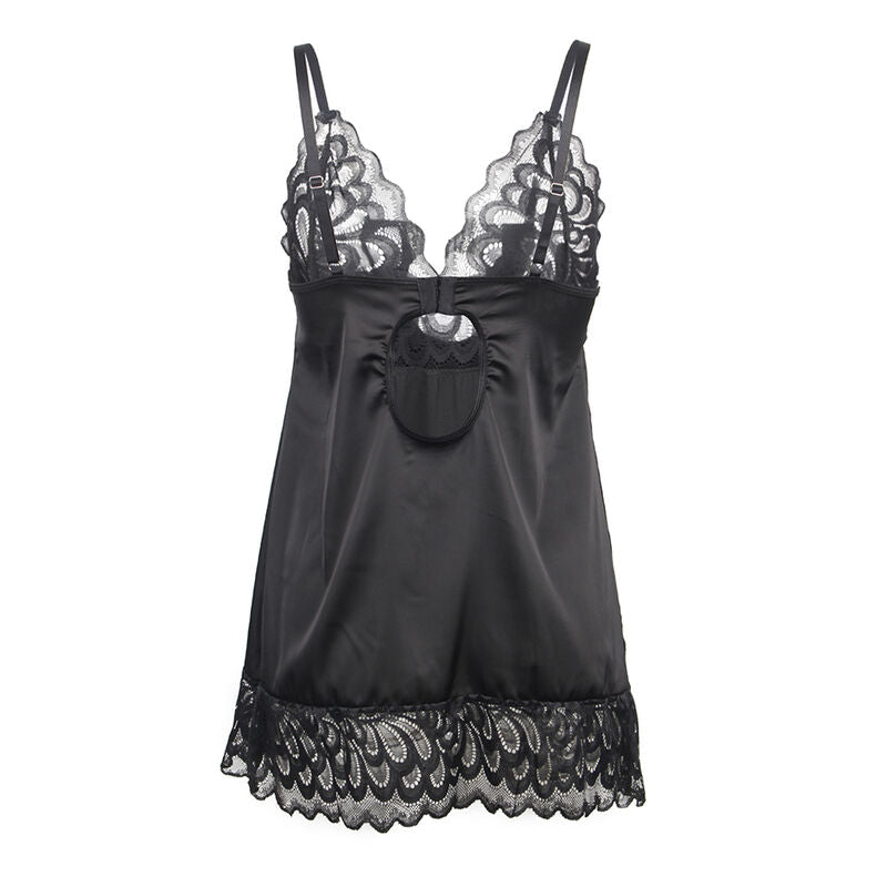 SUBBLIME - BABYDOLL CON ESTAMPADO FLORAL NEGRO EN EL PECHO L/XL