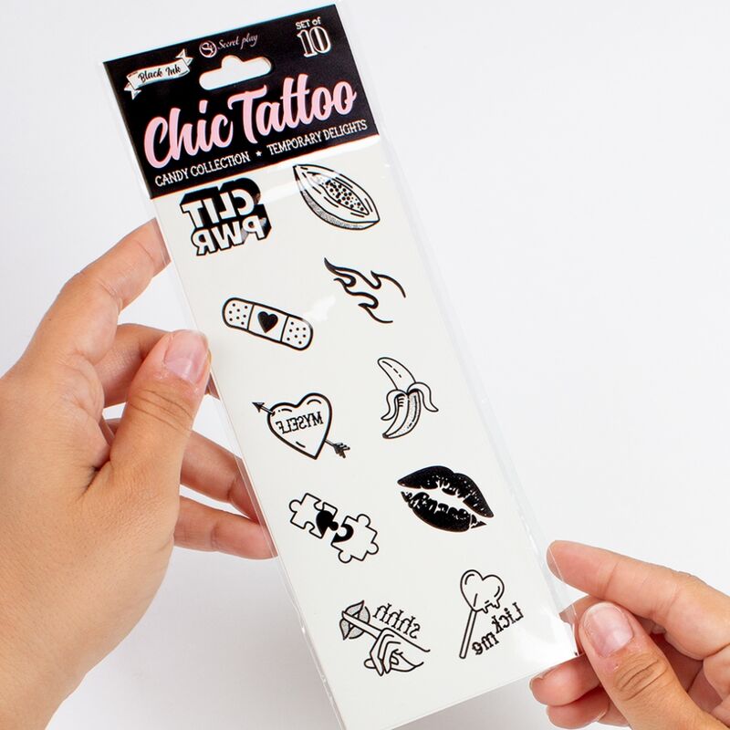 SECRET PLAY - SET DE 10 TATUAJES TEMPORALES CANDY COLLECTION