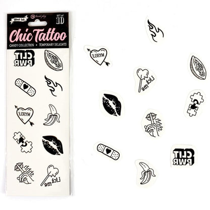 SECRET PLAY - SET DE 10 TATUAJES TEMPORALES CANDY COLLECTION