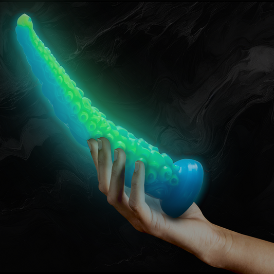 ÉPICO - DILDO SCYLLA DE TENTÁCULOS FINOS FLUORESCENTES DE GRAN TAMAÑO