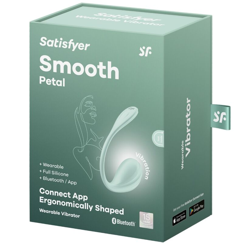 SATISFYER - ESTIMULADOR DEL PUNTO G CON APLICACIÓN GRATUITA SMOOTH PETAL VERDE MAR