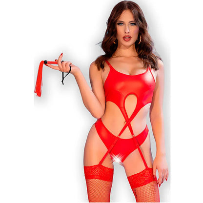 Chilirose Cr 4625 Ensemble Quatre Pièces Sans Crotchless Rouge L