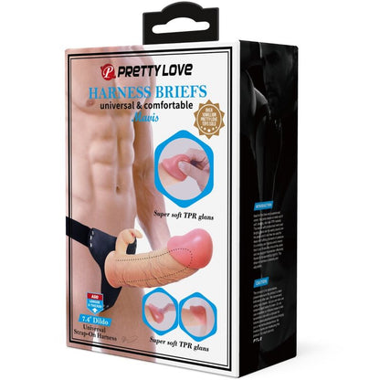 PRETTY LOVE - ARNÉS UNIVERSAL MAVIS CON DILDO NATURAL DE 19 CM