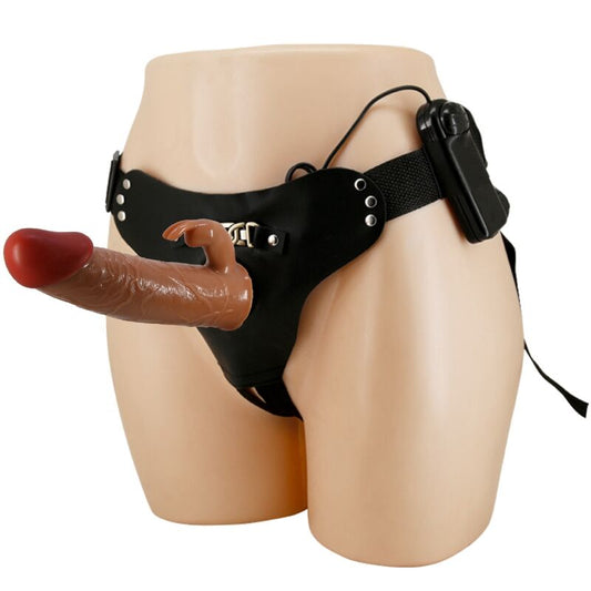 PRETTY LOVE - ARNÉS MARION UNIVERSAL BRIEFS CON DILDO VIBRADOR 19 CM MARRÓN