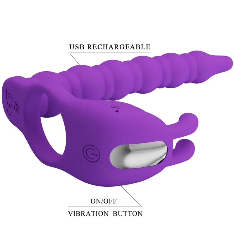 Pretty Love – Blackney Anneaux Pénis avec Plug Vibrateur