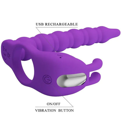 Pretty Love – Blackney Anneaux Pénis avec Plug Vibrateur