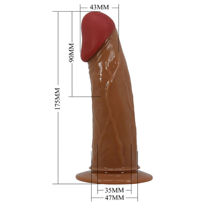 PRETTY LOVE - ARNÉS DILDO VIBRANTE MULTIVELOCIDAD STARKS SLIP 17,5 CM MARRÓN CLARO