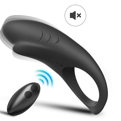 Anneau vibrateur shark pour couples télécommande noir – Armony
