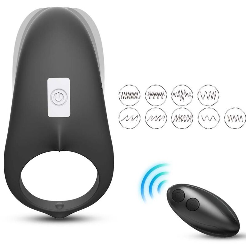 Anneau vibrateur shark pour couples télécommande noir – Armony