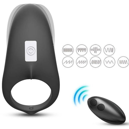 Anneau vibrateur shark pour couples télécommande noir – Armony