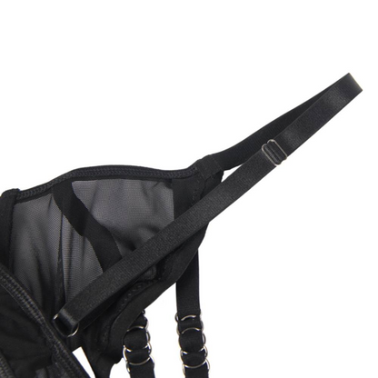 SUBBLIME - CONJUNTO DE DOS PIEZAS DE SUJETADOR Y BANDAS TRANSPARENTES S/M