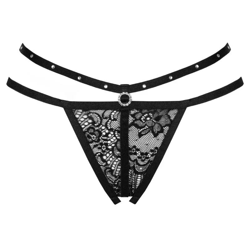 Livco Corsetti Fashion String Nomade Sans Crotchless Noir