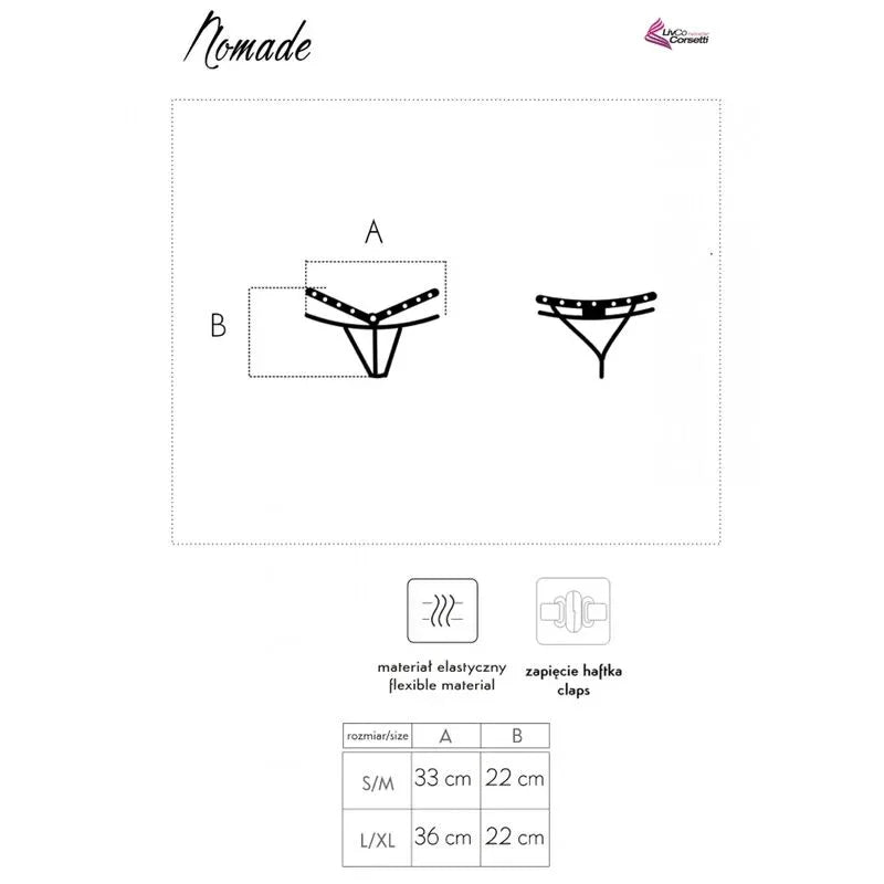 Livco Corsetti Fashion String Nomade Sans Crotchless Noir