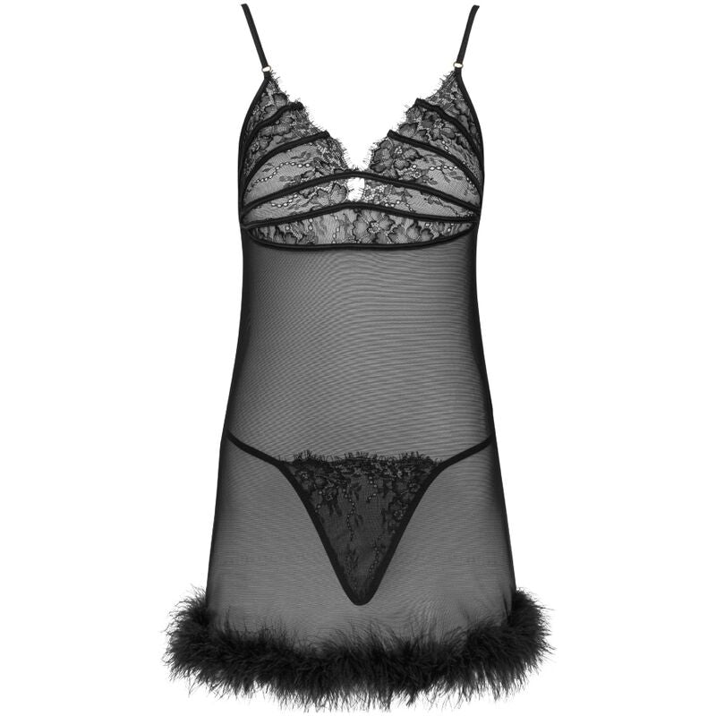 LIVCO CORSETTI FASHION - CONJUNTO ZERUNAM BABYDOLL + TANGA NEGRA