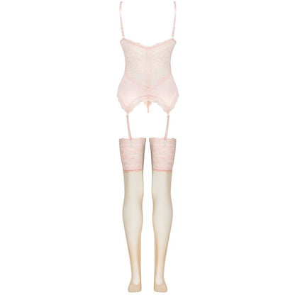 LIVCO CORSETTI FASHION - CONJUNTO DE CORSÉ + BRAGUITAS + MEDIAS PERSINNE PEACH