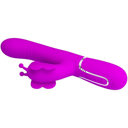 PRETTY LOVE - VIBRADOR CONEJO MULTIFUNCIONAL 4 EN 1 MARIPOSA FUCSIA