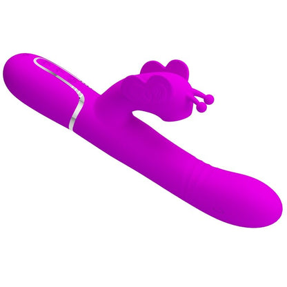 PRETTY LOVE - VIBRADOR CONEJO MULTIFUNCIONAL 4 EN 1 MARIPOSA FUCSIA