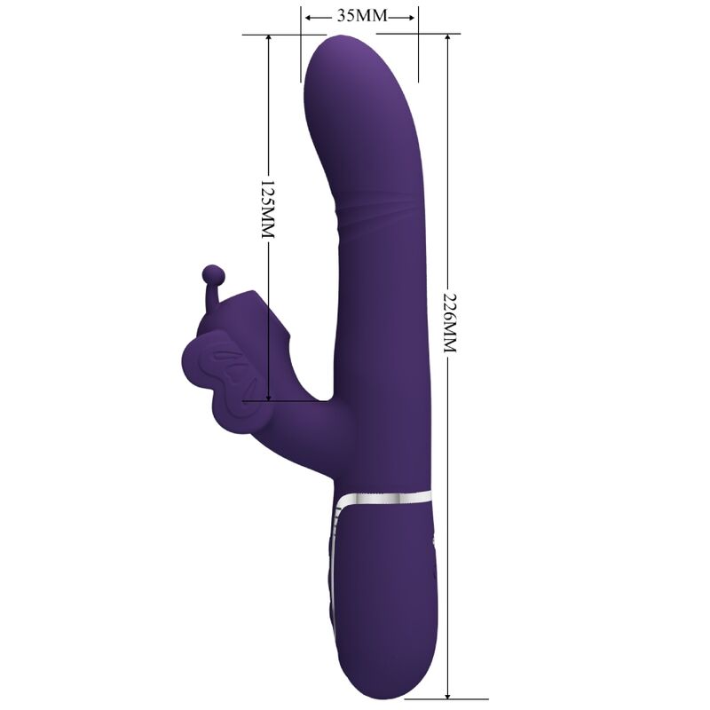 PRETTY LOVE - VIBRADOR CONEJO MULTIFUNCIONAL 4 EN 1 MARIPOSA MORADA