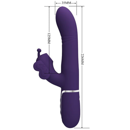 PRETTY LOVE - VIBRADOR CONEJO MULTIFUNCIONAL 4 EN 1 MARIPOSA MORADA