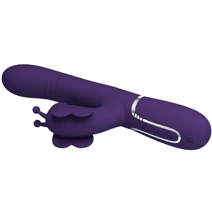 PRETTY LOVE - VIBRADOR CONEJO MULTIFUNCIONAL 4 EN 1 MARIPOSA MORADA