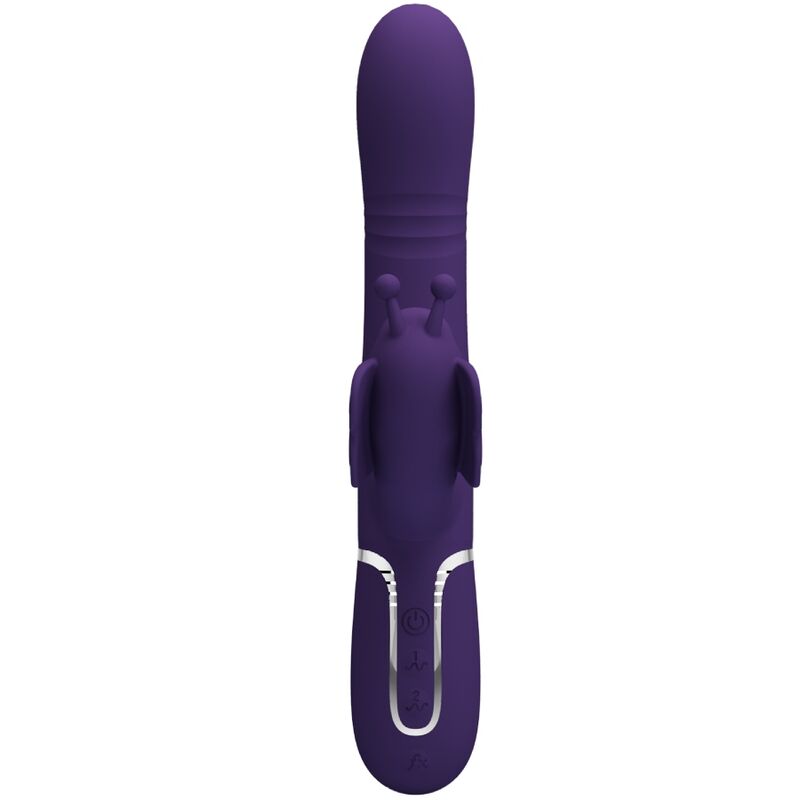 PRETTY LOVE - VIBRADOR CONEJO MULTIFUNCIONAL 4 EN 1 MARIPOSA MORADA