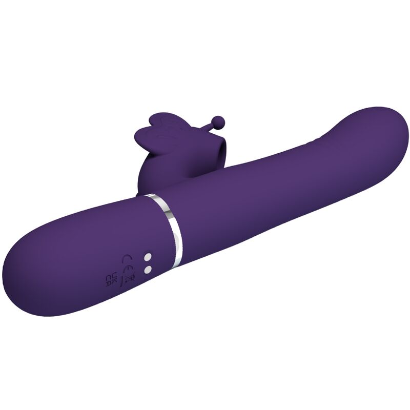 PRETTY LOVE - VIBRADOR CONEJO MULTIFUNCIONAL 4 EN 1 MARIPOSA MORADA