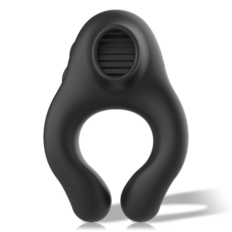 Anneau vibrateur en silicone 3 moteurs rechargeable noir - doré – Armony