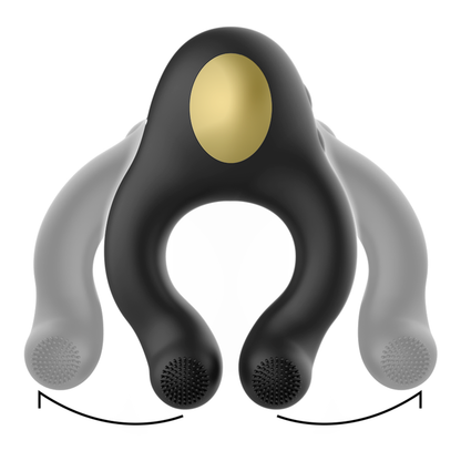 Anneau vibrateur en silicone 3 moteurs rechargeable noir - doré – Armony