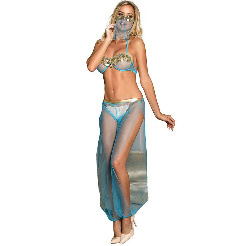 Subblime Ensemble Lingerie Bleu Style Indien L/XL