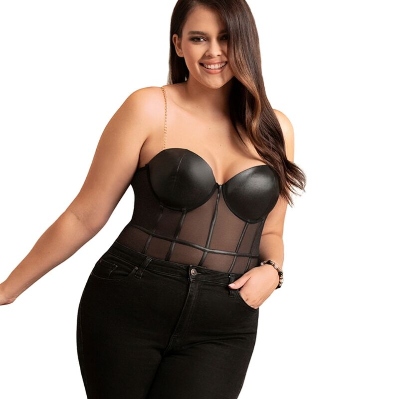 SUBBLIME - BODY NEGRO CON CORREAS DE CADENA L/XL