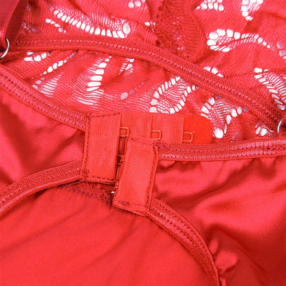 Subblime Babydoll en Satin avec Dentelle Rouge L/XL