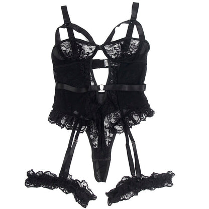 SUBBLIME - TEDDY CON LIGA CON DETALLE DE ENCAJE Y BANDAS NEGRO L/XL