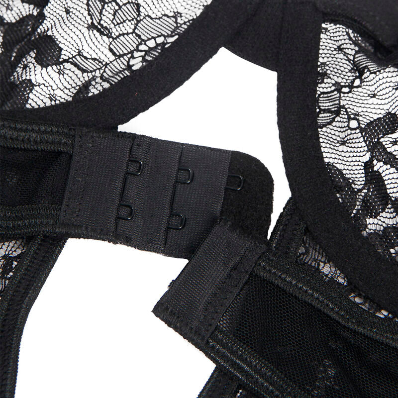 SUBBLIME - TEDDY CON LIGA CON DETALLE DE ENCAJE Y BANDAS NEGRO L/XL