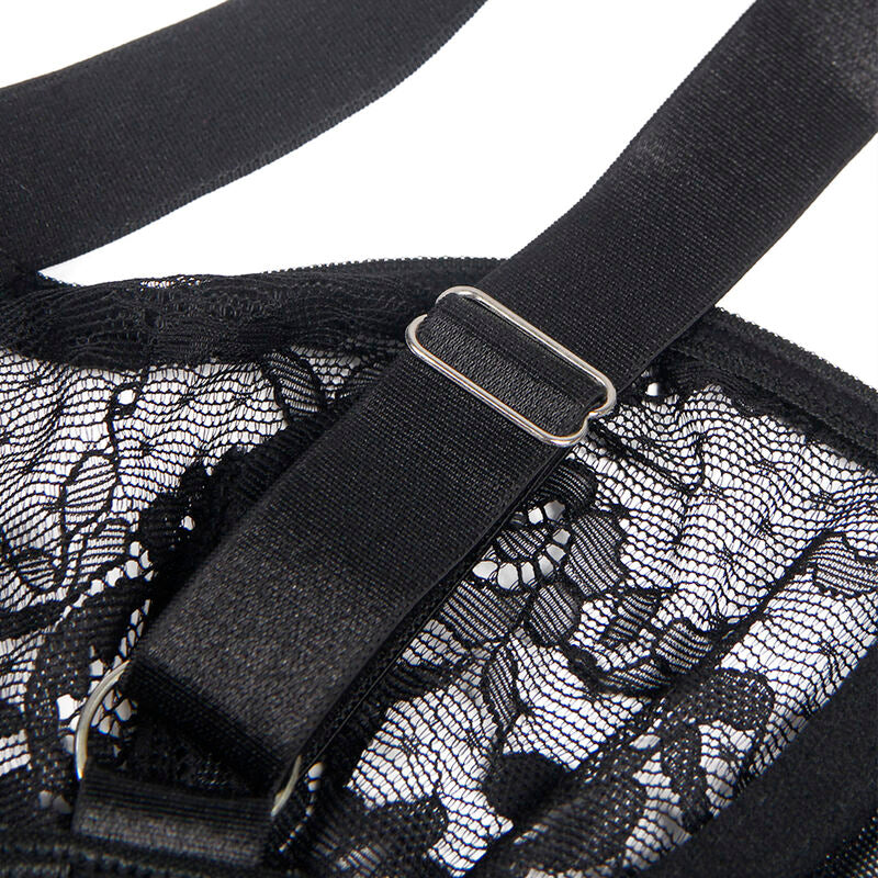 SUBBLIME - TEDDY CON LIGA CON DETALLE DE ENCAJE Y BANDAS NEGRO L/XL