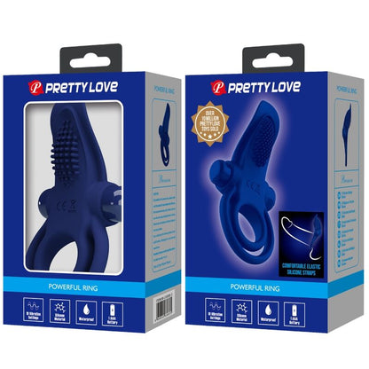 PRETTY LOVE - ANILLO DOBLE BRONSON CON VIBRACIÓN AZUL