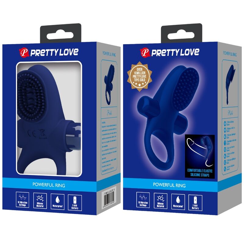PRETTY LOVE - ANILLO VIBRADOR AZUL