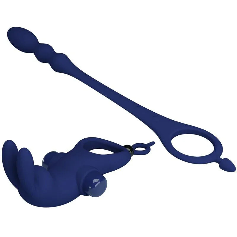Pretty Love – Ayad Anneau Vibrateur Lapin avec Plug Bleu
